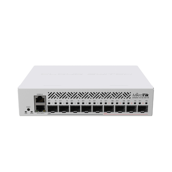 Mikrotik CRS310-1G-5S-4S+IN commutateur réseau L3 Gigabit Ethernet (10/100/1000) Connexion Ethernet, supportant l'alimentation via ce port (PoE) 1U